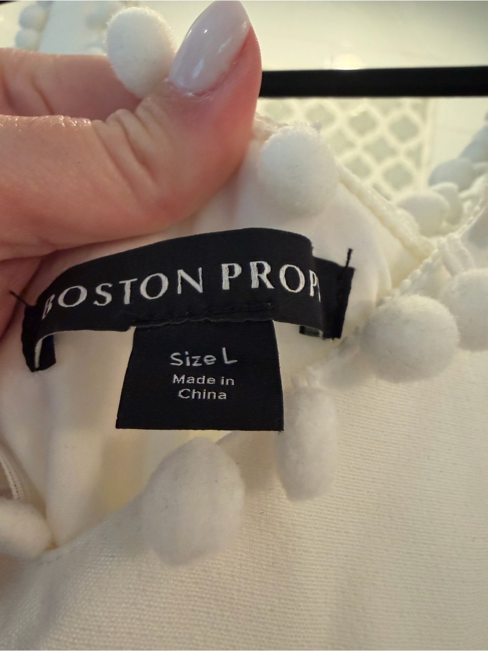 Boston Proper Mixed Media Lace Pom Pom Dress - Picture 5 of 8